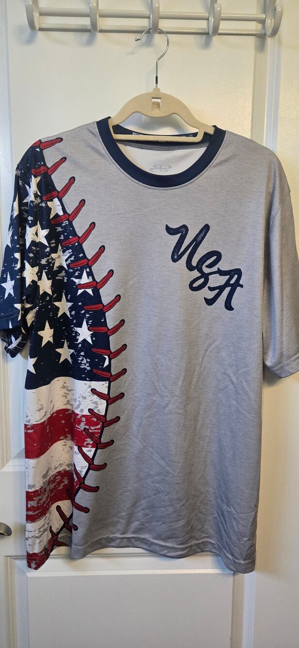 Boombah Men's L quick dry USA baseball softball shirt streetwear